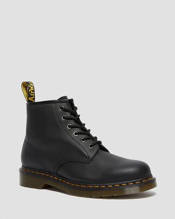 Men's Dr Martens 101 Leather Ankle Boots Black | AU 406VRW